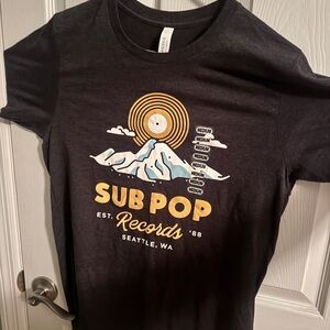 Sub Pop Records Black Short Sleeve Tee